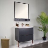 Skye Decor Set kupatilskog ormarića sa umivaonikom i ogledalom, 2 dela, Antracit Cene