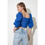 Trendyol Ženski gornji dio kopra Ruffle detaljno plave boje siva | ePonuda.com