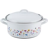 RIESS Kozica s pokrovom Flora 16cm / 1l / dvojni ročaj / emajl, (20928645) | Shoptok.si