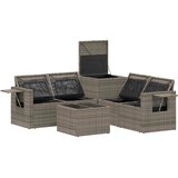  Set sofe 6 kom. Siva i tamnoplava Poli Rattan i čelik | shoptok.hr