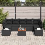  Sjedeća garnitura za vrt 8 kom. Crna poliratan 289 x 154 x 69 cm | shoptok.hr