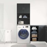 vidaXL Omara za pralni stroj črna 64x24x190 cm inženirski les | Shoptok.si