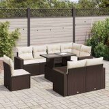  9-dijelni set vrtnih sofa s jastucima poliratan smeđi | shoptok.hr