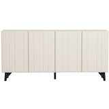 WOOOD Kremno bela nizka komoda iz masivnega bora 181x85 cm Miller – Cene