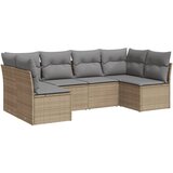  The Living Store Vrtna sedežna garnitura 6-delna z blazinami bež poli ratan - Vrtna Sedežna Garniture, (21459789) | Shoptok.si