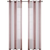 NIKCORP Zavese z obročki beli prosojni trakovi 140x245 cm 2 kosa polprosojna vual 100% poliester kovinski obročki premer 4 cm, (5000248134) | Shoptok.si