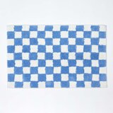 HOMESCAPES kopalniška preproga carreaux nedrseča 100% bombaž modra, 50 x 80, (5000161119) | Shoptok.si