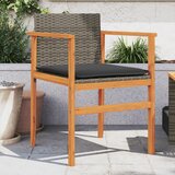 Maison Chic Vrtni stoli - Stol za vrt z blazinami 2 kosa siv poli ratan in trden les JS2154, (21876809) | Shoptok.si
