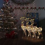 vidaXL Božični severni jelen iz akrila 3 kosi 120 cm večbarven | Shoptok.si
