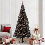  Božićno drvce s 300 LED svjetlima s stalakom Crna 210 cm PVC | shoptok.hr