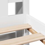 vidaXL Knjižna postelja brez ležišča bela 90x200 cm trdna borovina | Shoptok.si