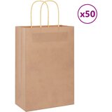 vidaXL Papirnate vrečke 50 kosov z ročaji rjave barve 21x11x31 cm Cene