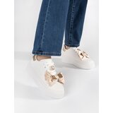 Shelvt White and gold sneakers with gold accessories | shoptok.hr