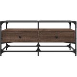 Stolić sa staklenom površinom boja hrasta 98,5x50x45 cm čelik | shoptok.hr