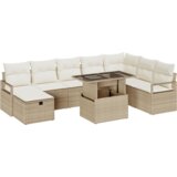  9-dijelni vrtni kauč set (vrtna garnitura) s jastučićima Bež Poli ratan | shoptok.hr
