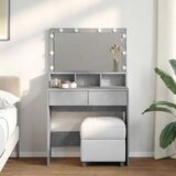  Toaletni stolić s LED svjetlima siva boja betona 80x41x134,5 cm | shoptok.hr