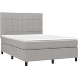  Box spring posteljni z vzmetnico svetlo siv 140x190 cm blago, (20894100) | Shoptok.si