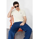 Trendyol Stone Regular Short Sleeve Men's Textured 100% Cotton Polo Neck T-shirt Cene