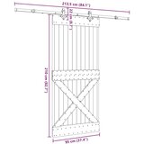 vidaXL Klizna vrata s priborom za montažu 95 x 210 cm masivna borovina | shoptok.hr