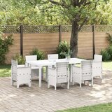  Vrtna miza Bela 200x100x73 cm Poli Ratan, (22008707) | Shoptok.si