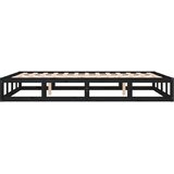  Okvir za krevet od masivnog drva crni 180 x 200 cm bračni | shoptok.hr