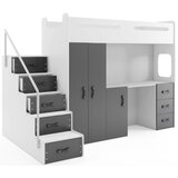 Molarem Home Drveni dječji krevet na kat MAX 4 200x80 cm - sivi | shoptok.hr