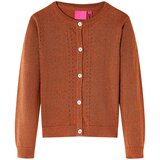 vidaXL Otroška jopica pletena konjak 128 | Shoptok.si