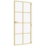 Sobna vrata tanka zlatna 93x201,5 cm kaljeno staklo i aluminij | shoptok.hr