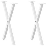 vidaXL noge za blagovaonski stol u obliku slova x, 2 kom, bijele, 50 x (72-73) cm, čelik u