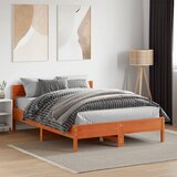 Maison Chic Posteljni okvir - Dvoposteljna postelja - Zakonska postelja brez vzmetnice voščeno rjav 135x190 cm borovina-J13342, (21773566) | Shoptok.si