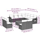 vidaXL 12-dijelni set vrtnih sofa od poliratana s jastucima crni | shoptok.hr