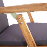 PREKLOPNA ležaljka s jastučićem Tamnosiva Čvrsto teak drvo | shoptok.hr
