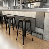  Set od 4 metalne barske stolice za unutarnju i vanjsku upotrebu složive crne | shoptok.hr