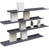 Lebdeća polica Zidne 4 pcs Antracit 100 x 18 x 2,5 cm Čelik | Eponuda.com