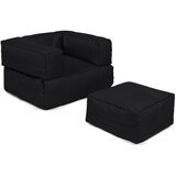 Atelier Del Sofa Črn otroški fotelj s podstavkom za noge Nier – | Shoptok.si
