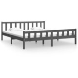 Furnova Posteljni okvir siv iz trdnega lesa 200x200 cm, (21938826) | Shoptok.si