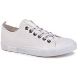 Big Star Men's Leather Sneakers KK174052 White