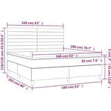 Box spring postelja z vzmetnico LED sv. siva 160x200 cm blago, (20937370) | Shoptok.si