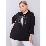 Fashion Hunters Black plus size blouse with appliques | Shoptok.si