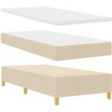 vidaXL Box Spring postelja z vzmetnico Krem 90x200 cm Tkanina, (22080979) | Shoptok.si