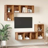  Set TV komoda Zidne 4 pcs Staro drvo Konstruirano drvo | shoptok.hr