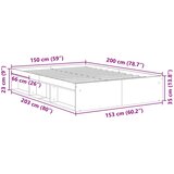  Okvir kreveta boja hrasta sonome 150x200 cm veliki bračni | shoptok.hr