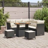  Sjedeća garnitura za vrt 8 kom. 5-Broj sjedala Crna i Krema 90 x 55 x 71 cm | Shoptok.si