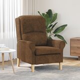 vidaXL Moderen Naslanjač Rjav Tkanina, Les Standard Ergonomski u