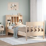 vidaXL Posteljni okvir brez vzmetnice 90x190 cm trdna borovina Cene