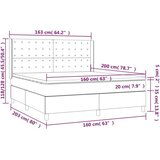  Box spring postelja z vzmetnico LED svetlo siva 160x200cm žamet, (20788892) | Shoptok.si