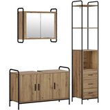  Set ormarića za kupaonicu 3 kom. Hrast artisan - Hrast artisan Ormar s umivaonikom (3 vrata) + viseći ormar | shoptok.hr