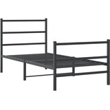  Metalni okvir kreveta s uzglavljem i podnožjem crni 90 x 190 cm | Eponuda.com