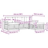  Set vanjskih sofa Prirodna i svijetlo siva 254 x 162,5 x 73 cm | shoptok.hr