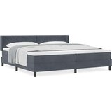vidaXL Tapecirani krevet s madracem tamno siva 200x200 cm baršun | shoptok.hr